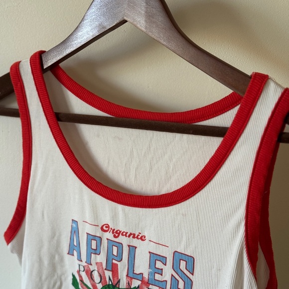 White and Red Apple Graphic Tank Top - Picture 5 of 5